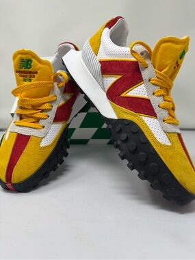 New Balance Kids Yellow, Red & White Retro Runner Sneakers
